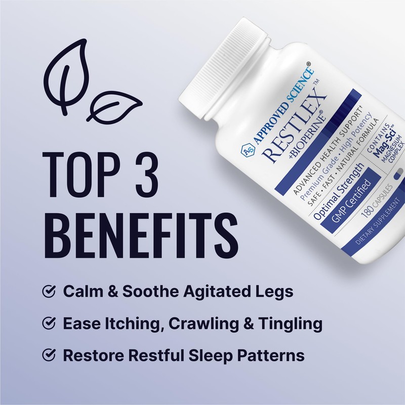 Approved Science Restlex - 420 mg Magnesium Glycinate Blend, L-theanine