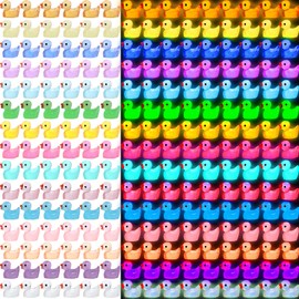 GliSun 225 Pieces Luminous Mini Resin Ducks Glow in The Dark Bulk Tiny Duck for Garden Micro Landscape Ornament Dollhouse Prank Christmas Birthday Party DIY Decoration Craft(15 Colors)