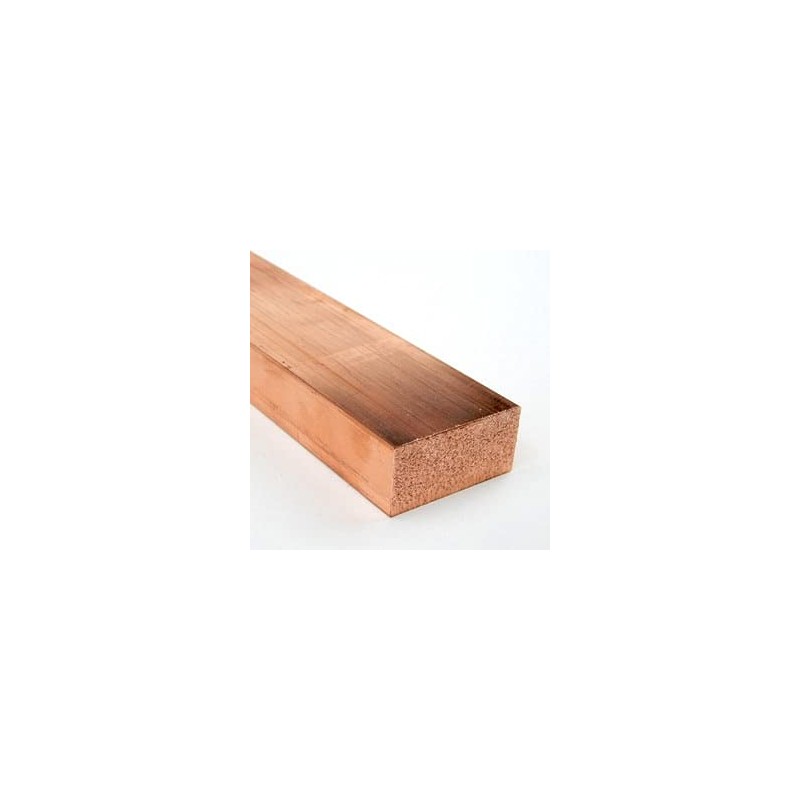 110 Copper Rectangular Bar, Unpolished (Mill) Finish, H02 Temper, ASTM