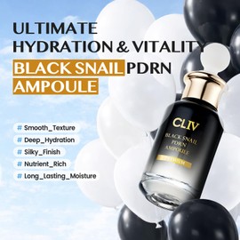 CLIV Black Nail PDRN Ampule Beauty Serum, 1.0 fl oz (30 ml), Moisturizing, Hurricane, Introduction Serum, Korean Skin Care, Hypoallergenic