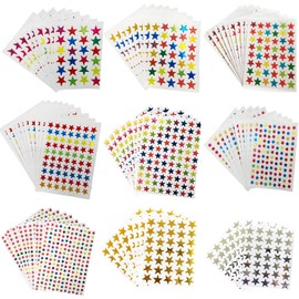 Kenkio 8270 Count Colorful Star Stickers Self-Adhesive Stickers Stars Labels