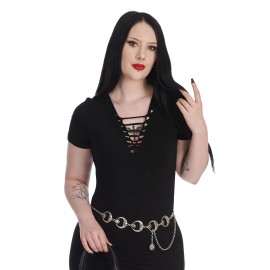 Lost Queen Crescent Moon Belt Chain Punk Goth Wicca Alternative Witch AC45542SIL