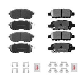 Fraxle Front and Rear Ceramic Brake Pads Set with Hardware For 2002-2013 Nis-san Altima, 2007-2017 Sentra, Juke, 2005 Infiniti G35