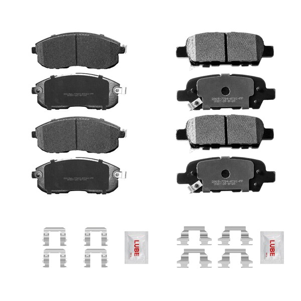 Fraxle Front and Rear Ceramic Brake Pads Set with Hardware