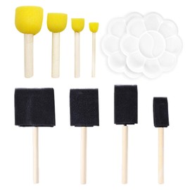 8 Piece Sponge Brush Set, 2-Piece Palette Acrylic Sponge Brush, Brush Tool, Watercolour Sponge Brush