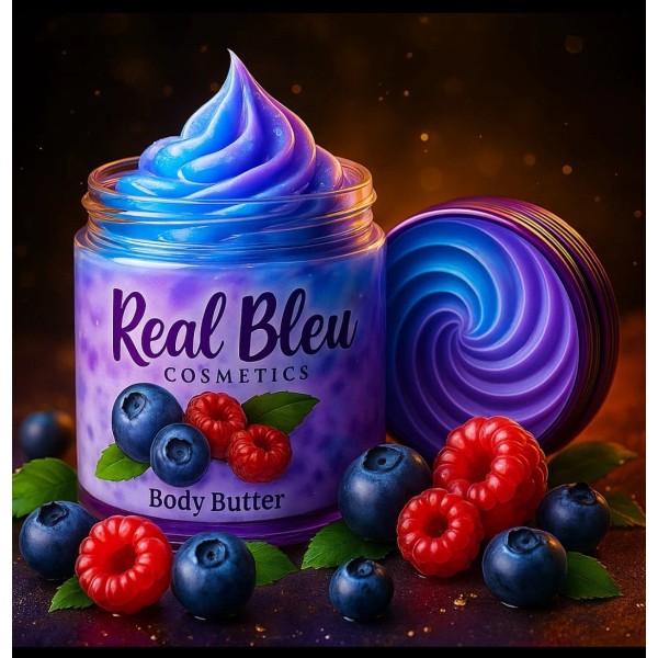 Real Blew Cosmetics 8oz Wildberry Scented Triple Whipped Shea Body