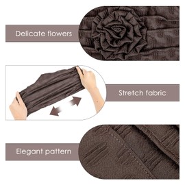 Adorila Women's Stretch Turban Hats Beanie Headscarf Elastic Hat Fashion Flower Knot Pre Tied Head Cap for Hairstyle Sleep Cap (Brown), Brown, One Size, brown