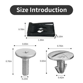 1 Pack 14 Pcs Lower Engine Cover Pin Screws, Splash Shield Screws, Bolts Splash Shield Hardware,90674- Ty2- A01 Compatible with Honda Accord, Civic, CRV 90105-Tba-A00 Replacement Accessories