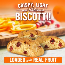 Cooper Street Twice Baked Orange Cranberry Biscotti Cookies - Crispy Mini Biscotti Cookies Ideal with Coffee - Traditional Low Calorie Italian Snacks - Kosher, Dairy, Peanut & Soy Free (6 Pack)