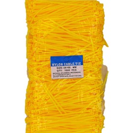 SYD CHEN 4 Inch Yellow Zip Ties (1000 Pieces), 18lb Strength, Nylon Cable Wire Ties