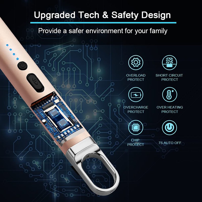 ARECTECH Lighter Electric Lighter Arc Candle Lighter Flameless Rechargeable Lighter