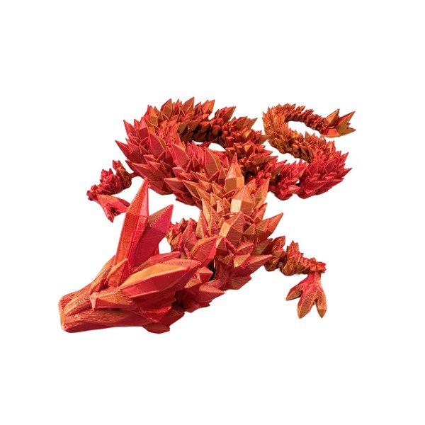 Generic Crystal Dragon - Articulated Flexi Dragon - 3D Printed