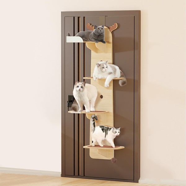 4-Levels Door Hanging Cat Climber, Cat Tree Door Mounted Cat