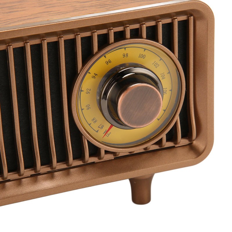 Mini Wooden FM Stereo Sound Radio Vintage Imitation Wood Grain