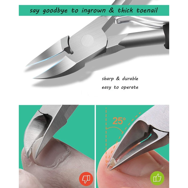 11 Pieces Ingrowing Toenail Kit, Sharp Ingrown Toenail Treatment Tools,
