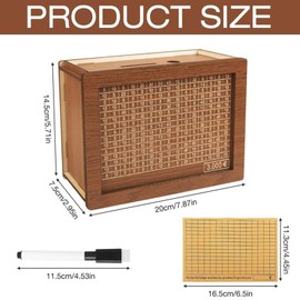 Klabsi Money Box with Number Check, Reusable, Wooden Cash Storage Box with Saving Target, €500 €1,000 €2,000 €3,000 €5,000 €10,000, Gift for Children, Teenagers and Adults