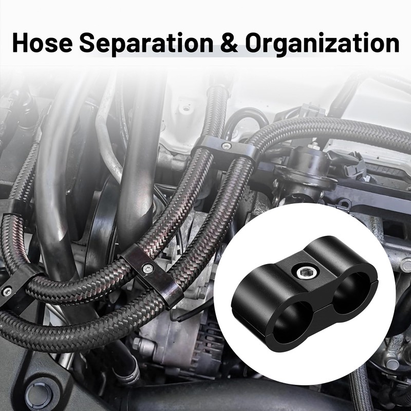 EVIL ENERGY Hose Separator Clamp,Fuel Line Mounting Clamp Aluminum Black