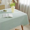 meioro Tablecloths Striped Tassel Table Cloth Rectangular Tablecloth Cotton Linen