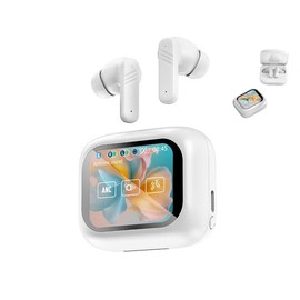 Generic Bluetooth earphones with intelligent touch screen charging case - Smart Touch Screen Bluetooth Sport Waterproof Wireless Bluetooth Headphone - Smart Touch Screen Bluetooth Headset (White-X10)