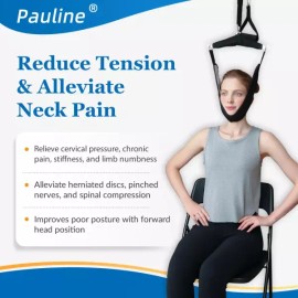 문 너머 경추 견인 장치 - 감압 및 를 위한 목 스트레칭 가정용 슬링을 사용하여 긴장과 경직을 합니다 Posture Corrector Cervical Traction Device - Decompression and Home Streching Sling for Neck Tension and Stiffness Relief