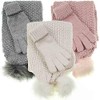 Girls 2-Piece Pom Pom Scarf & Gloves Set (7-10 Years,