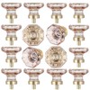 HIEMEY Glass Cabinet Knobs and Pulls16 Pack, Octagon Champagne Crystal