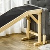 74" Natural Wooden Dog Ramp for Bed, Non-Slip Pet Ramp