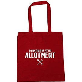 Hippowarehouse I'd Rather Be at My Allotment Tote Shopping Gym Beach Bag 42cm x38cm, 10 litres