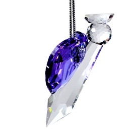 Rainbow crystal Violet Guardian Angel Crystal Suncatcher, 2.83 inch Long, Window, Flower, Car, Home Decor, Chakra Crystal Ornament, Rainbow Maker, Protection Angel (Violet)