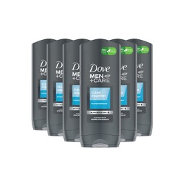 Dove Men + Care shower gel Clean Comfort (for a pleasant skin feeling with mild formula and micro moisture technology), pack of 6 (6 x 400 ml)