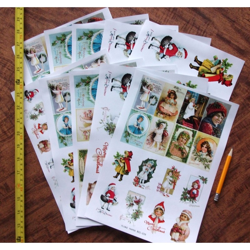 Decoupage Paper Pack (20 Sheets 10x15cm) Vintage Christmas Your Girls