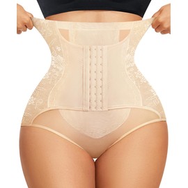 URSEXYLY Tummy Control Shapewear for Women Faja Body Shaper Breathable High Waisted Butt Lifting Panties(Medium,Beige)