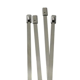 Lumonic 10 x Stainless Steel Cable Ties 200 x 4.6 mm I Silver 46 kg Metal Cable Ties up to 500 °C I Cable Ties Silver Cable Tie Metal Weatherproof