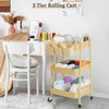 danpinera 3-Tier Rolling Cart, Utility Cart Mobile Metal Rolling Storage