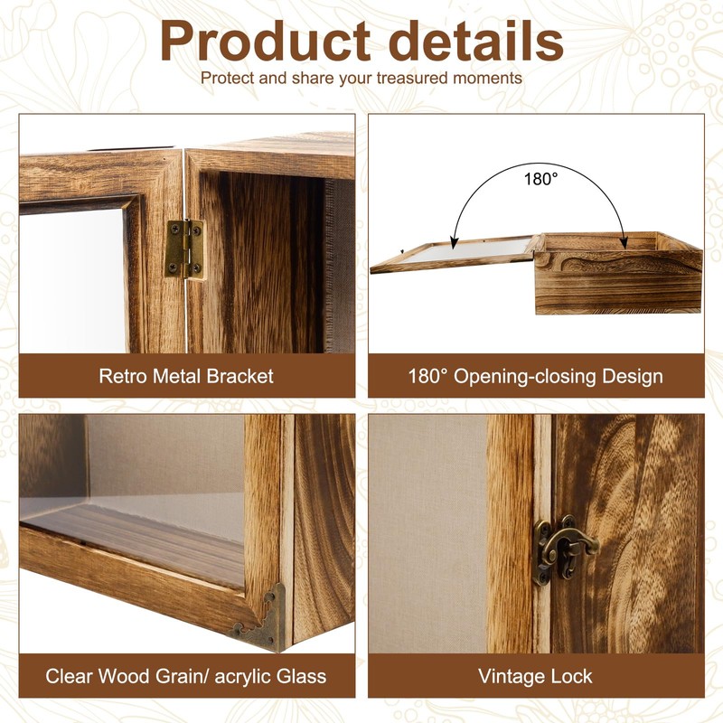 SAMGUYUE 11 x13 Shadow Box Frame, Sturdy Rustic Memory Display