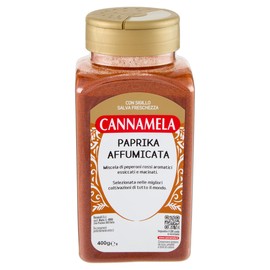 Cannamela - Linea Vasi PET, Paprika Affumicata, Confezione da 400g. Ideale per carni, patate, zuppe, cereali e legumi