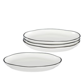 Servappetit Black Tie Salad Plates Set of 4, 9.5" Diameter