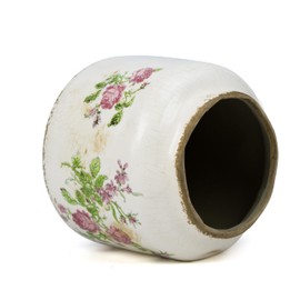 Dosayes Ceramic Pot for Plant,Crackle Glaze Vintage Plant Pots with Drainage Hole,5.51inch Corrugated Surface Planter for Indoor (Pink)