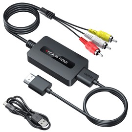 SUNNATCH RCA to HDMI Converter Cable with HDMI and RCA Cable, Male RCA to HDMI Adapter, Composite CVBS AV to HDMI Converter, Composite AV to HDMI with Full HD 720P/1080P Output