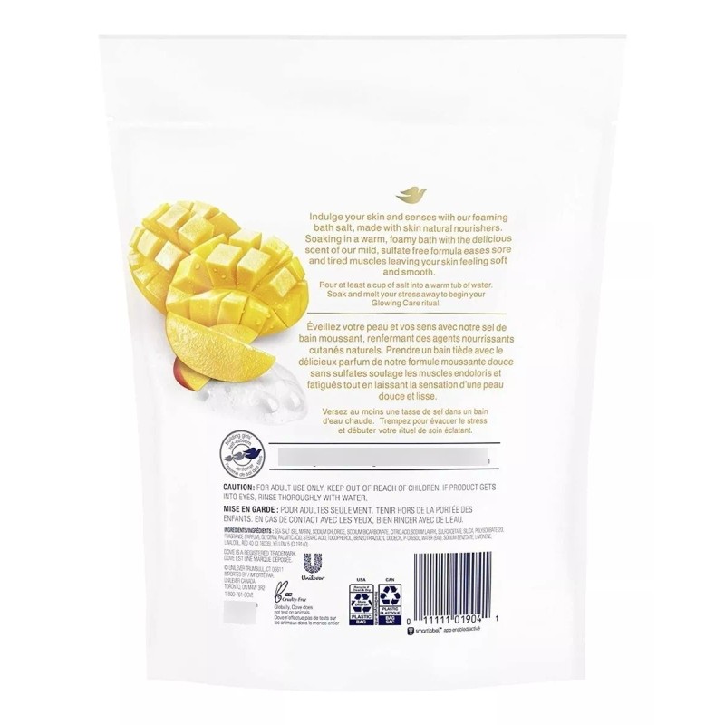 Dove Sales De Baño Espumosa Mango Almendra Nutre La Piel