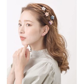VINGTAINE H7549-WH- Hair Clip, Hair Clip, Flower, Mini, Petite, Cute