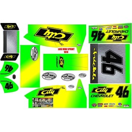losi mini sprint, slider 1/18  wrap kit decal sticker COLE TRICKLE CITY CHEVY