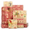 Rancco Christmas Wrapping Paper, Brown Kraft Paper with Xmas Snowflake