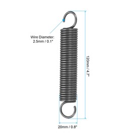 PATIKIL Extension Spring, 1pcs Wire Diameter 0.1", OD 0.8", Free Length 4.7" Spring Steel Dual Hook Tension Springs for Lawn Tractor Home Repairs DIY, Grey