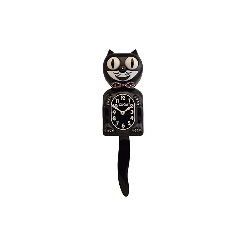 Kit Cat Klock Limited Edition Black/Pink Crystals Jeweled Clock