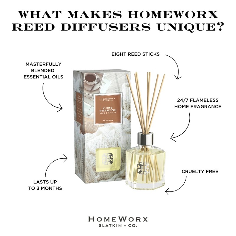 HomeWorx by SLATKIN + CO. Cozy Weekend Reed Stick Diffuser