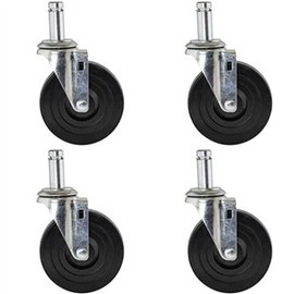 Shelving Inc. 3" Rubber Stem Casters for Wire Shelving- 4 Count