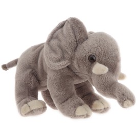 WWF 00800 Plush Toy African Elephants, Lifelike Designed Cuddly Toy, Approx. 18 cm Tall, Wonderfully Soft and Cuddly, Hand Wash Possible, 2 Assorted Designs