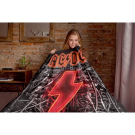 INTIMO AC/DC Blanket Power Up PWR/UP Music Album Soft and Cuddly Plush Fleece Throw Blanket 48" x 60" (122cm x152cm)