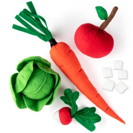 SKIPPI Hobby Horse Treats, Vegetable and Fruit Set for Hobbyhorse, Hobby Horse Accessories, Toy Carrot, Cabbage, Apple, Radish and Cube Sugar